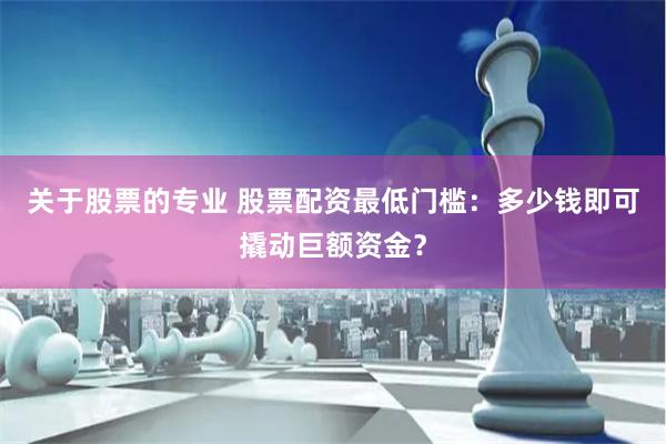 关于股票的专业 股票配资最低门槛：多少钱即可撬动巨额资金？